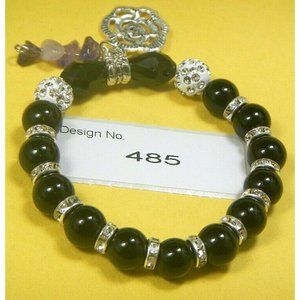 Amethyst Gemstone-Energy Jewelry-Fashion Stretch-Bracelet-Beaded- Charms -485
